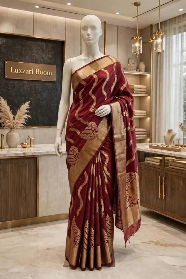 Maroon_Woven_Traditional_Saree_For_Women