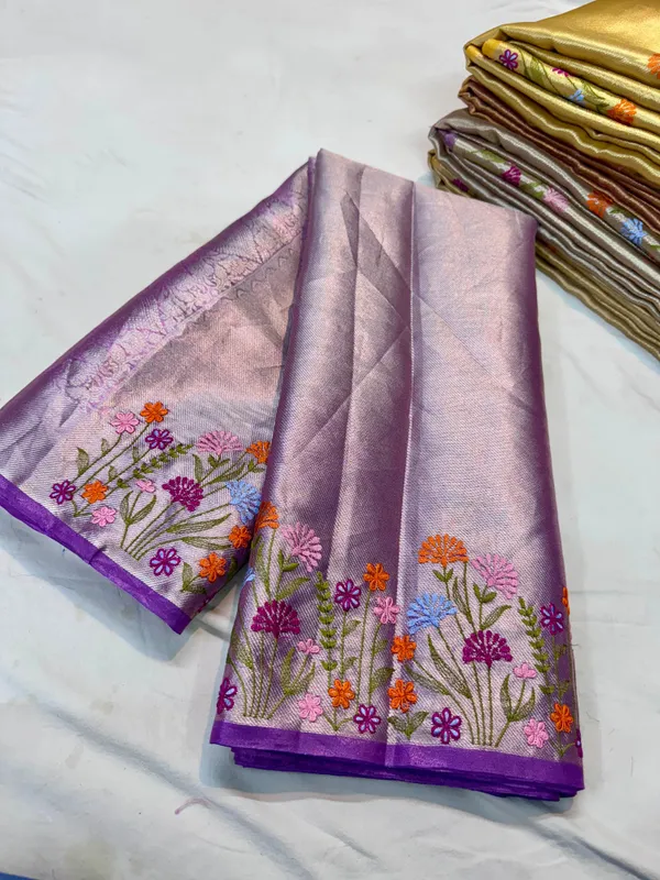 Lavender_Tissue_Silk_Woven_Floral_Embroidered_Saree_For_Women