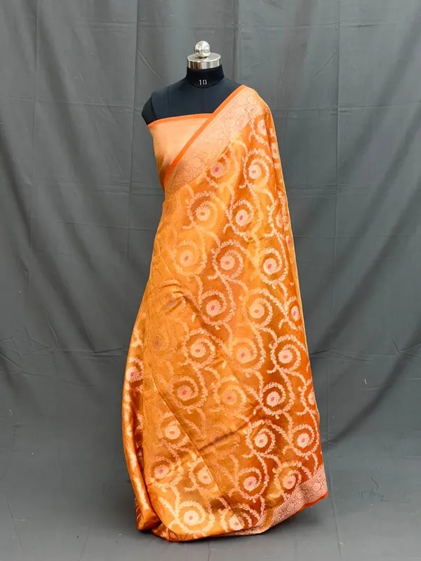 Orange_Soft_Silk_Floral_Woven_Saree_For_Women