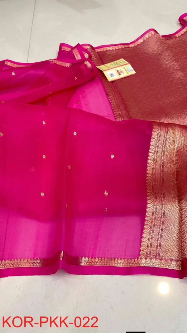 Pink_Organza_Silk_Woven_Zari_Border_Saree_For_Women