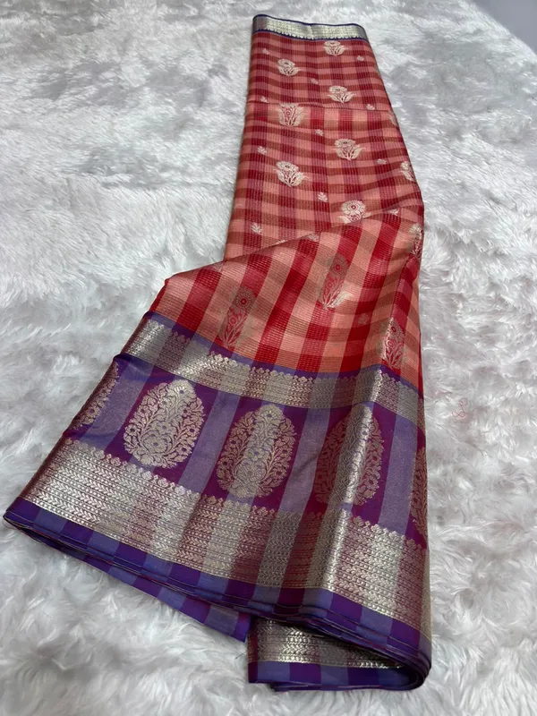Red_Purple_Woven_Checked_Saree_For_Women