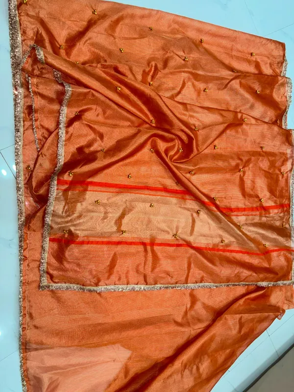 Orange_Tissue_Silk_Embellished_Saree_For_Women