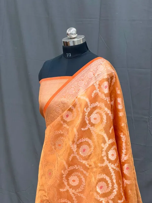 Orange_Soft_Silk_Floral_Woven_Saree_For_Women