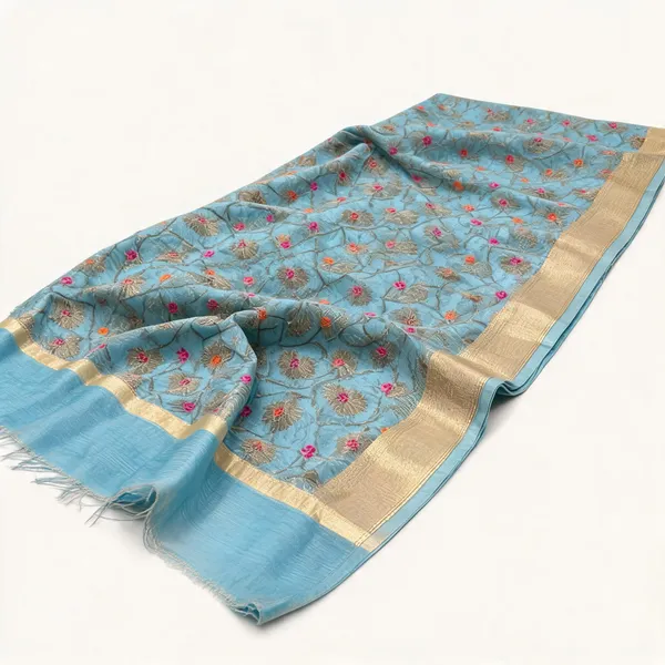 Blue_Cotton_Silk_Blend_Woven_Floral_Saree_For_Women