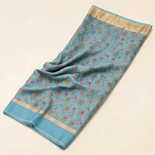 Blue_Cotton_Silk_Blend_Woven_Floral_Saree_For_Women