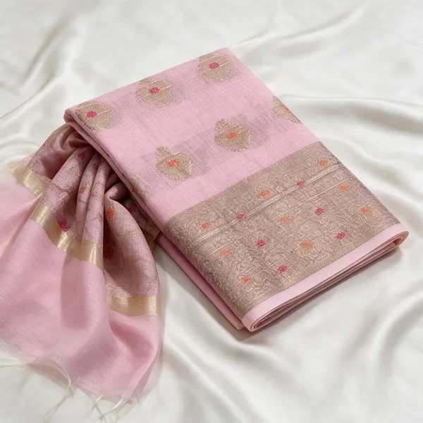 Pink_Cotton_Silk_Blend_Sheer_Floral_Saree_For_Women