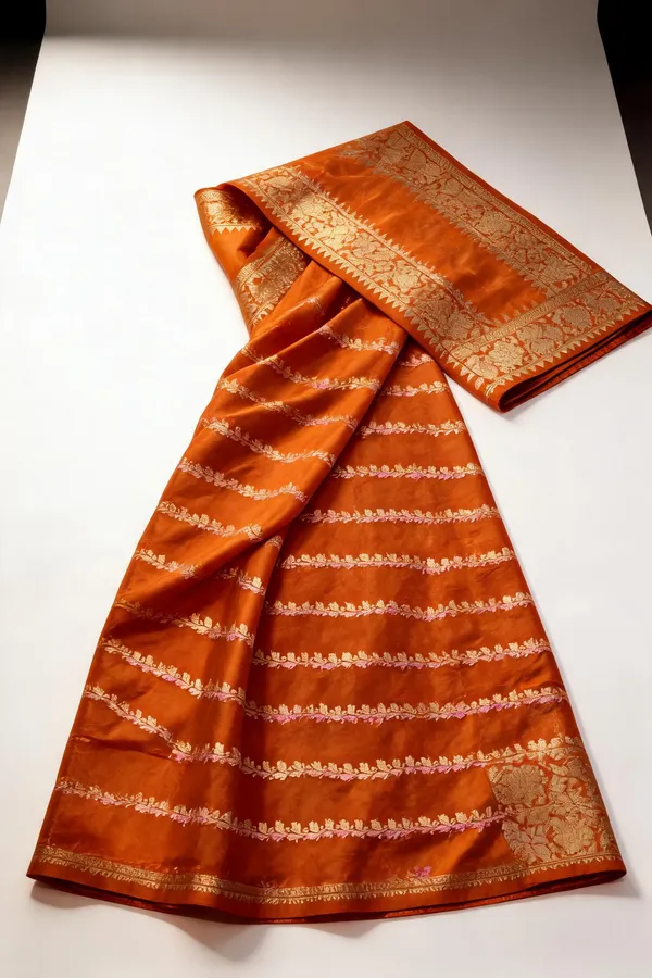 Orange_Tissue_Silk_Zari_Woven_Saree_For_Women