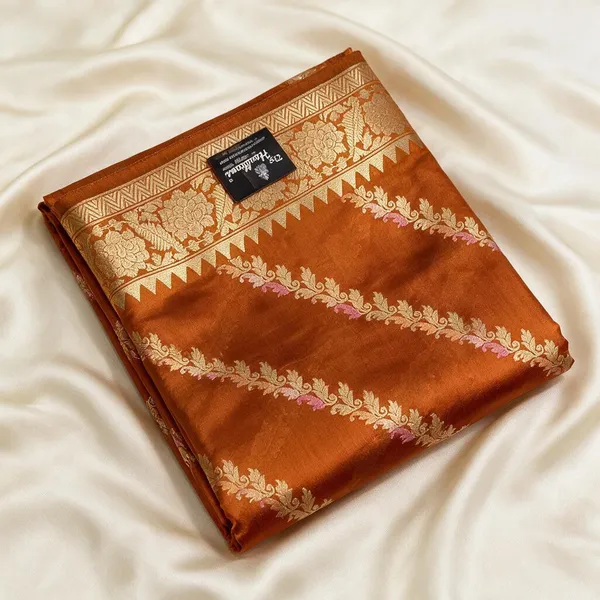 Orange_Tissue_Silk_Zari_Woven_Saree_For_Women