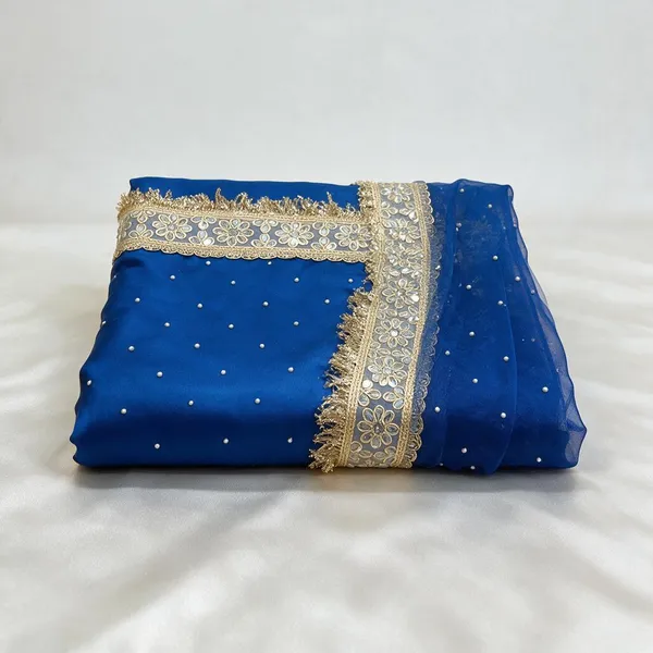 Blue_Tissue_Silk_Embellished_Saree_For_Women