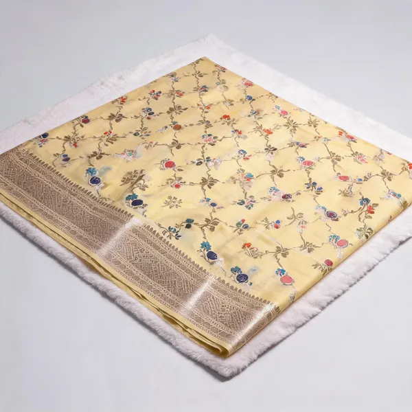 Yellow_Tissue_Silk_Floral_Motif_Saree_For_Women