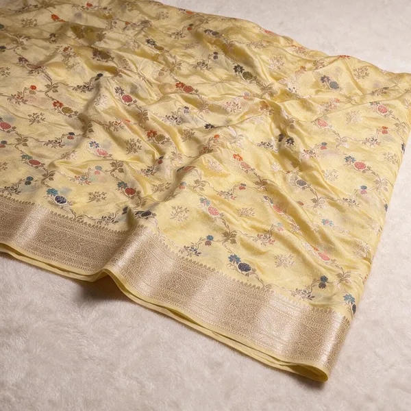 Yellow_Tissue_Silk_Floral_Motif_Saree_For_Women