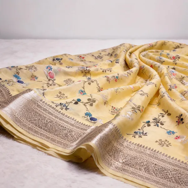 Yellow_Tissue_Silk_Floral_Motif_Saree_For_Women