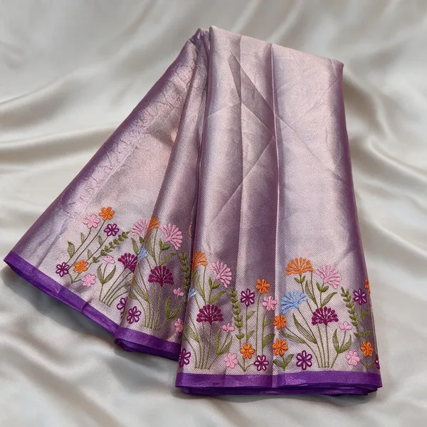 Lavender_Tissue_Silk_Woven_Floral_Embroidered_Saree_For_Women
