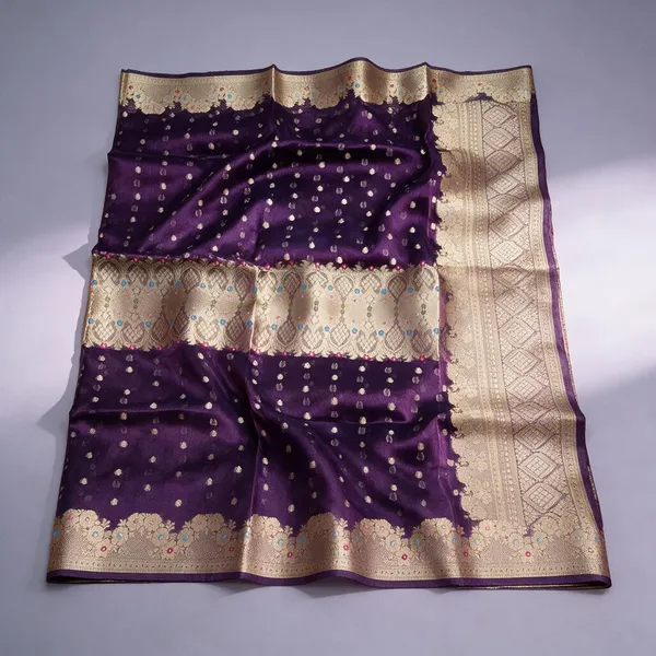 Purple_Tissue_Silk_Gold_Motif_Woven_Saree_For_Women