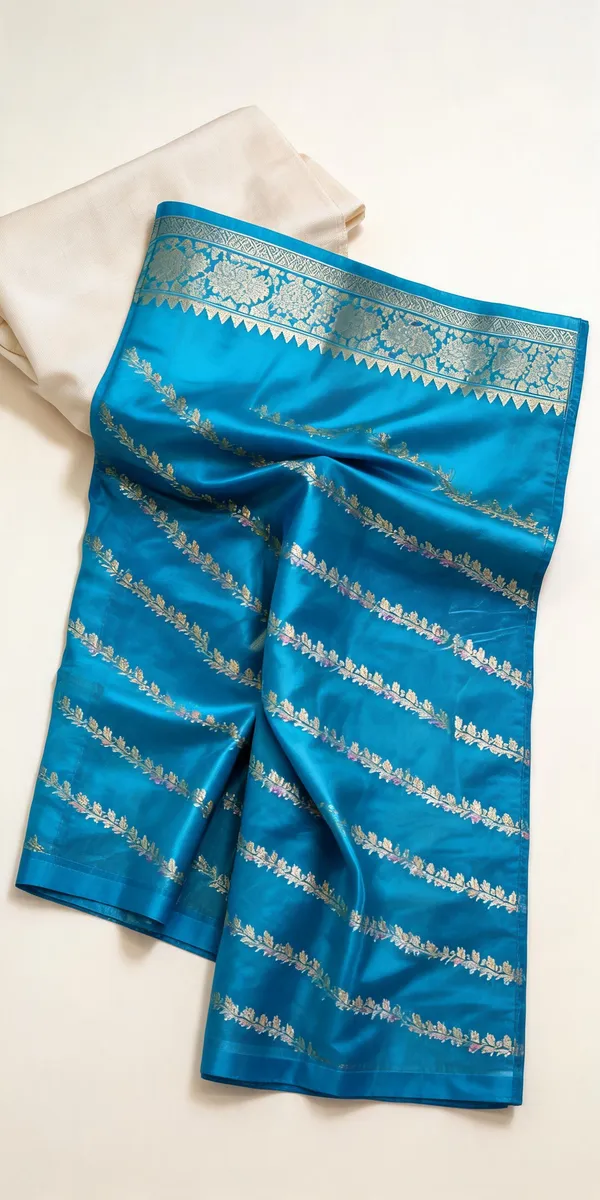 Blue_Tissue_Silk_Metallic_Floral_Woven_Saree_For_Women