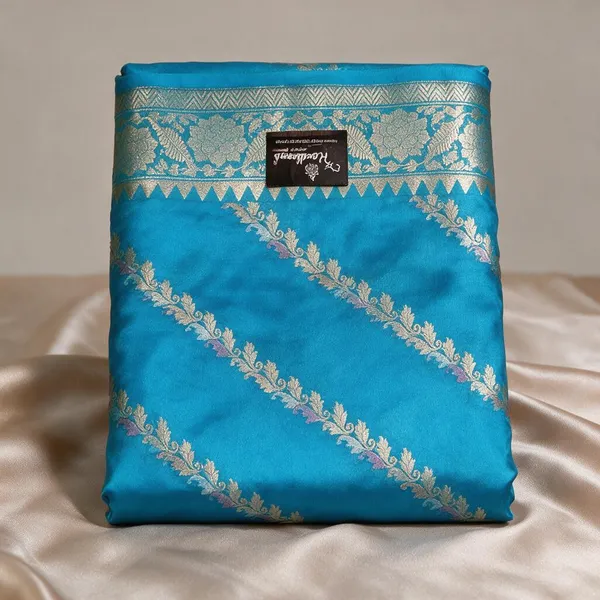 Blue_Tissue_Silk_Metallic_Floral_Woven_Saree_For_Women