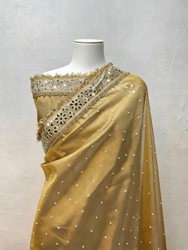 Gold_Tissue_Silk_Embellished_Saree_For_Women