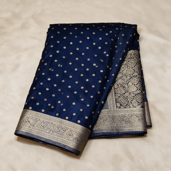 Navy_Tamanna_Silk_Dotted_Printed_Saree_For_Women