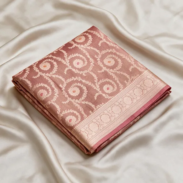 Peach_Cotton_Silk_Floral_Woven_Saree_For_Women