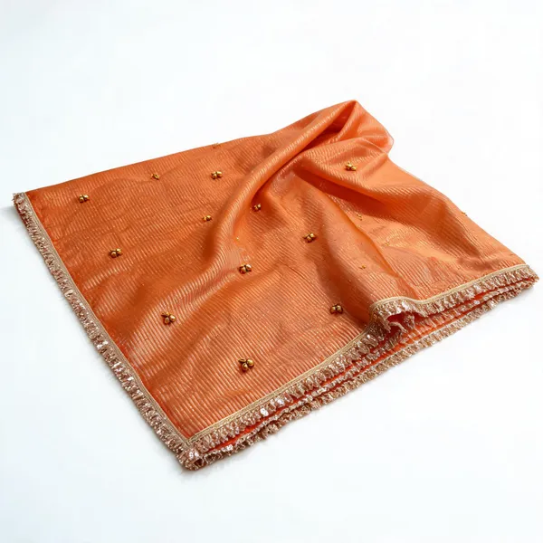 Orange_Tissue_Silk_Embellished_Saree_For_Women