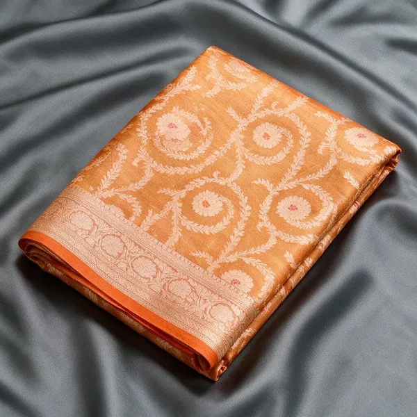 Orange_Soft_Silk_Floral_Woven_Saree_For_Women