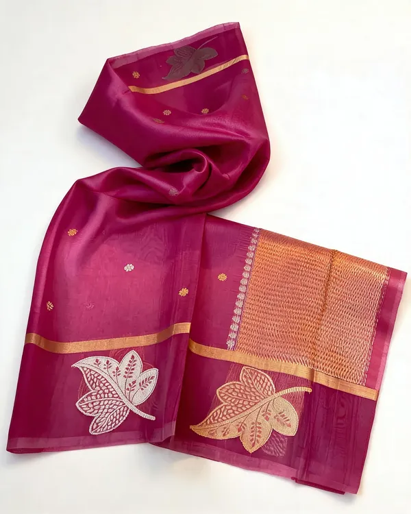 Magenta_Seli_Katan_Silk_Woven_Floral_Saree_For_Women