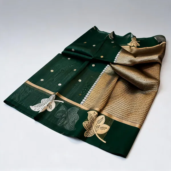 Dark_Green_Seli_Katan_Silk_Woven_Traditional_Saree_For_Women