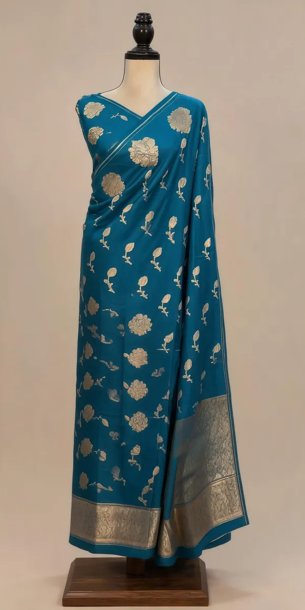 Blue_Seli_Katan_Silk_Woven_Zari_Floral_Saree_For_Women