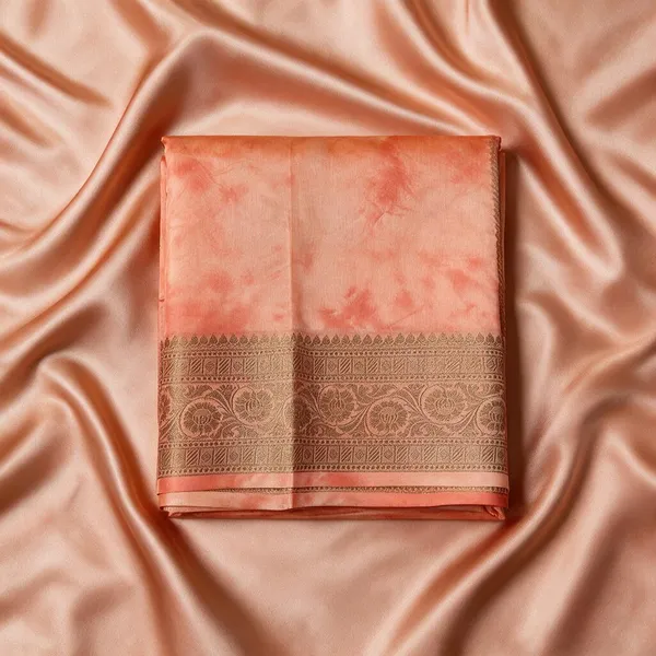 Peach_Seli_Katan_Silk_Woven_Paisley_Border_Saree_For_Women
