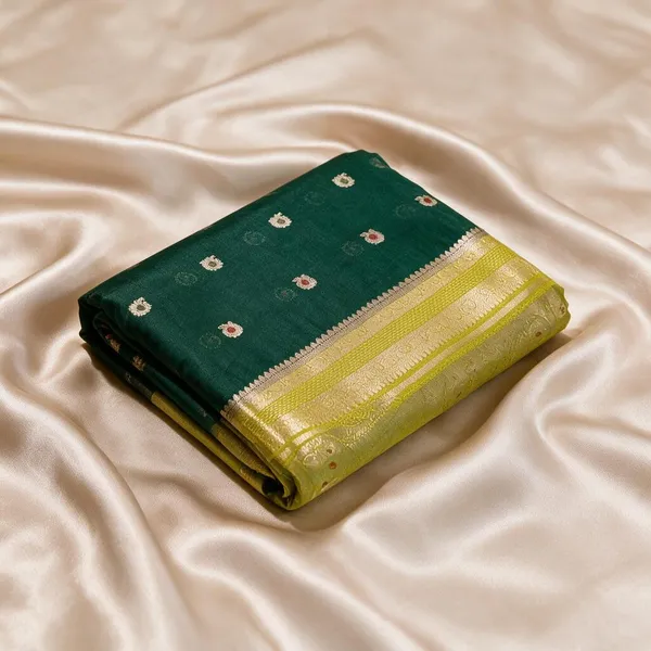 Green_Seli_Katan_Silk_Woven_Floral_Traditional_Saree_For_Women