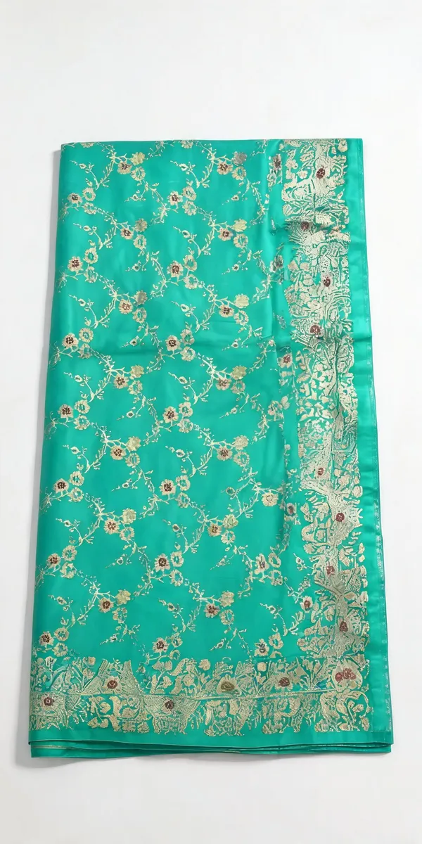 Turquoise_Seli_Katan_Silk_Floral_Woven_Saree_For_Women