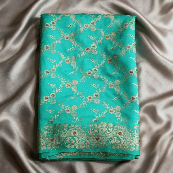 Turquoise_Seli_Katan_Silk_Floral_Woven_Saree_For_Women