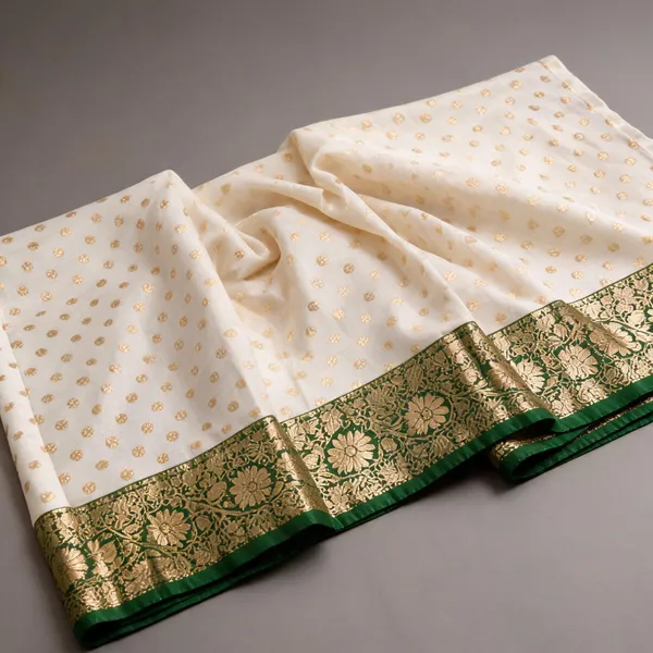 White_Seli_Katan_Silk_Floral_Woven_Saree_For_Women