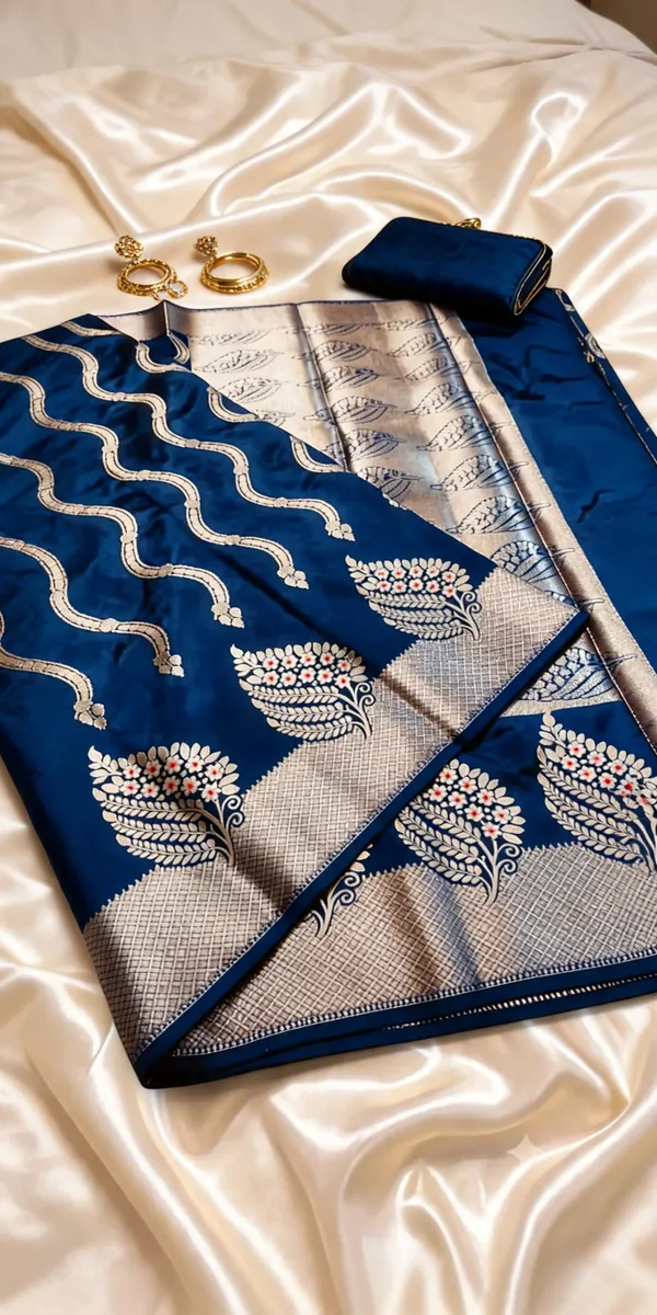 Blue_Seli_Katan_Silk_Floral_Woven_Saree_For_Women