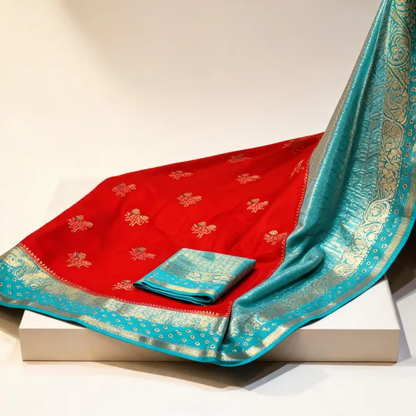 Red_Soft_Silk_Woven_Saree_With_Blouse_Piece_For_Women