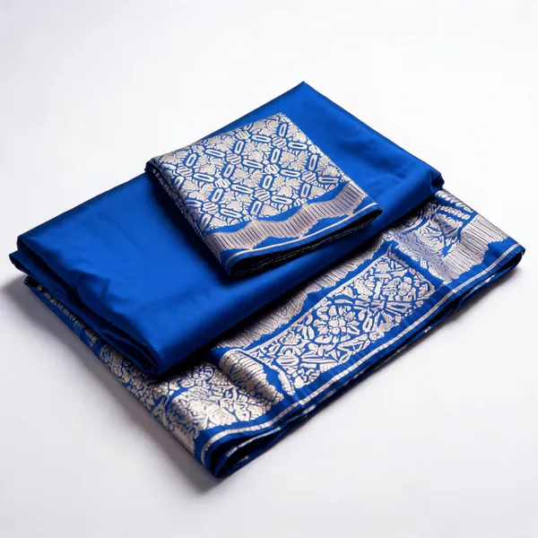 Blue_Soft_Silk_Woven_Saree_With_Blouse_Piece_For_Women