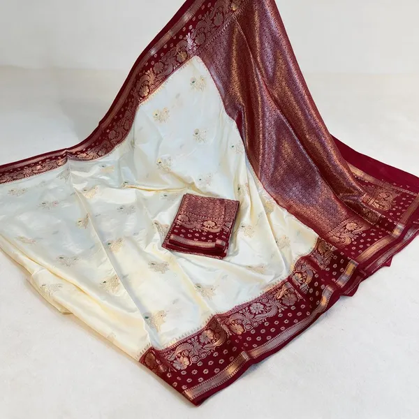 Cream_Soft_Silk_Woven_Banarasi_Saree_For_Women