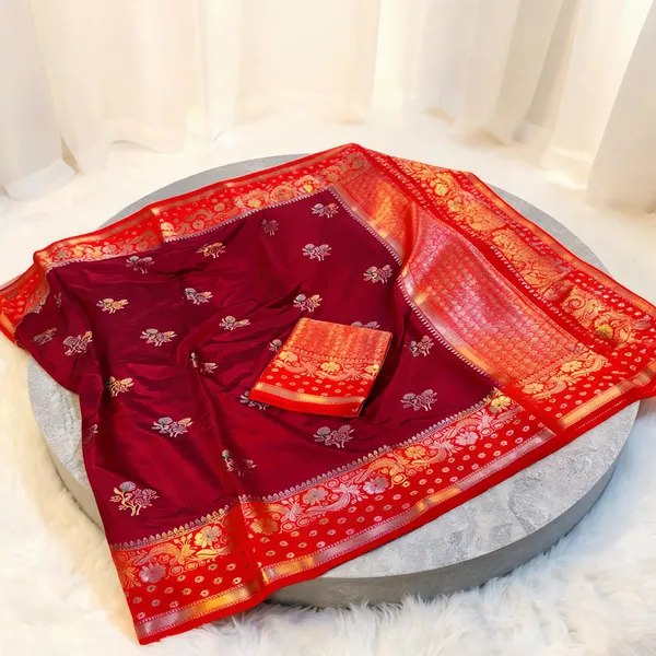 Maroon_Soft_Silk_Floral_Woven_Saree_For_Women