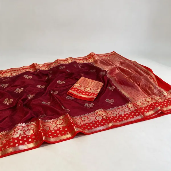 Maroon_Soft_Silk_Floral_Woven_Saree_For_Women