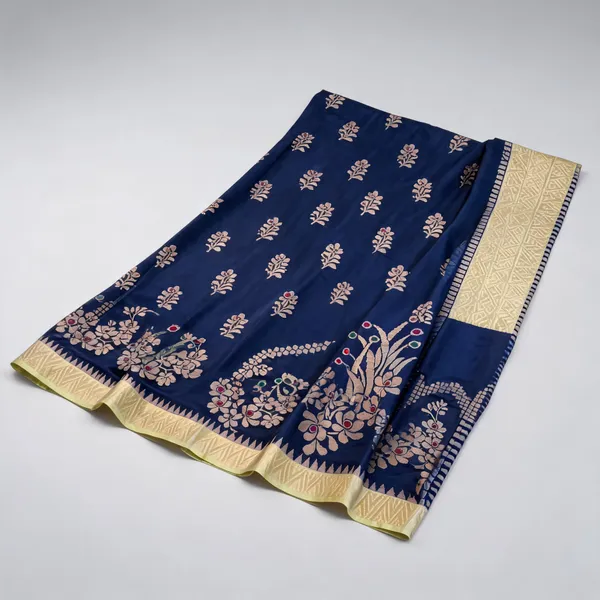 Blue_Soft_Silk_Floral_Woven_Saree_For_Women