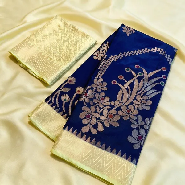 Blue_Soft_Silk_Floral_Woven_Saree_For_Women