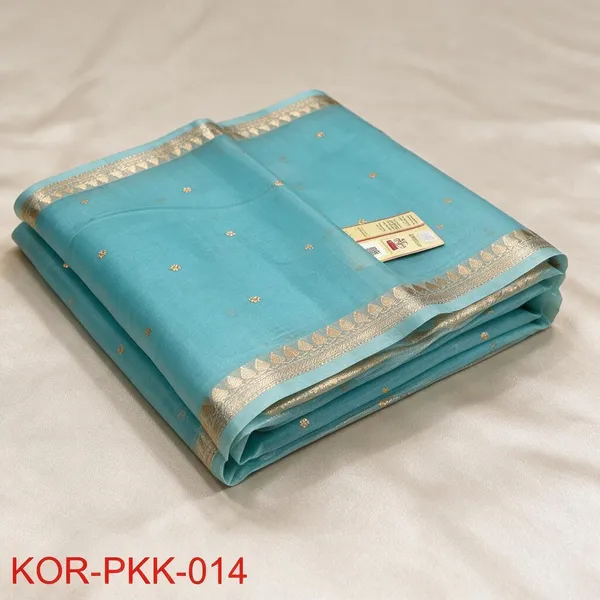 Turquoise_Organza_Silk_Woven_Zari_Border_Saree_For_Women