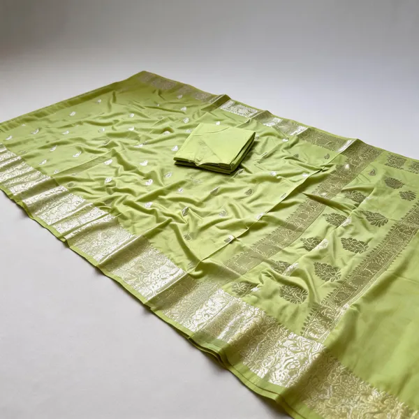 Green_Silk_Woven_Saree_With_Blouse_Piece_For_Women