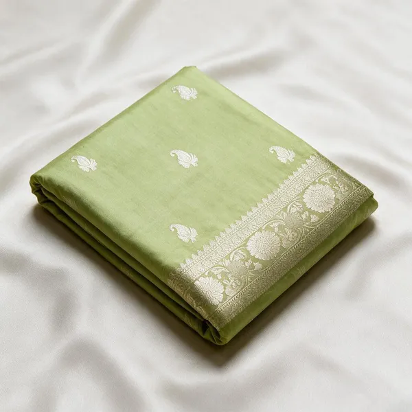 Green_Silk_Woven_Saree_With_Blouse_Piece_For_Women