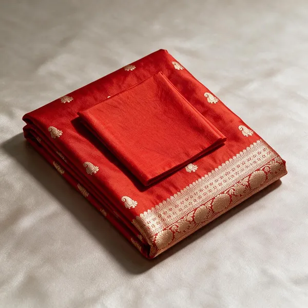Red_Silk_Woven_Zari_Border_Saree_For_Women