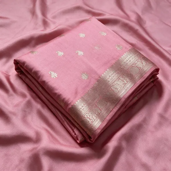 Pink_Silk_Woven_Saree_With_Blouse_Piece_For_Women