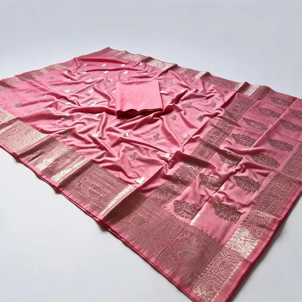 Pink_Silk_Woven_Saree_With_Blouse_Piece_For_Women