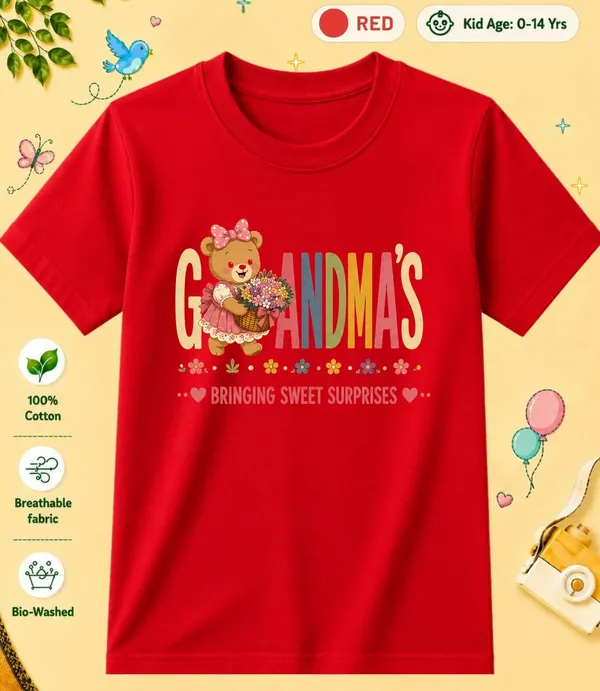 Grandma's_Bringing_Sweet_Suprises_Kid_Cotton_Tshirt