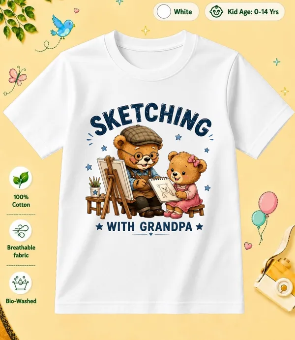 Sketching_With_Grandpa_Kid_Cotton_Tshirt