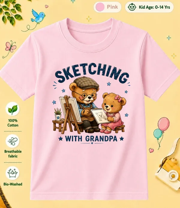 Sketching_With_Grandpa_Kid_Cotton_Tshirt